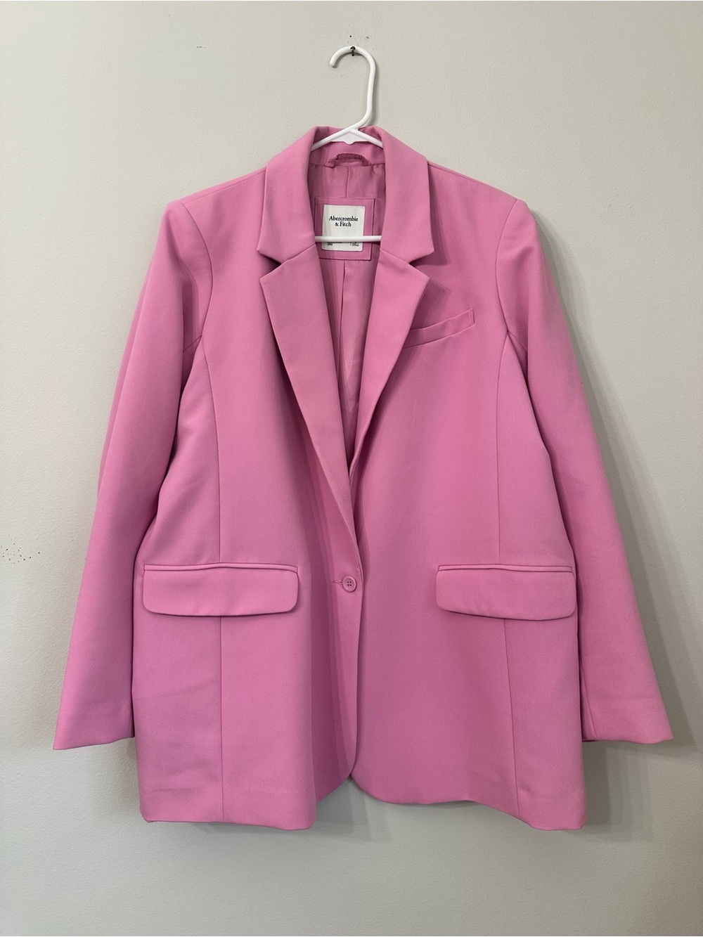 Abercrombie & Fitch Pink Single-Button Tailored Blazer
